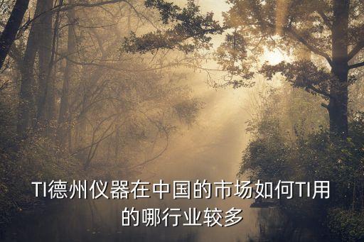 TI德州儀器在中國的市場如何TI用的哪行業(yè)較多