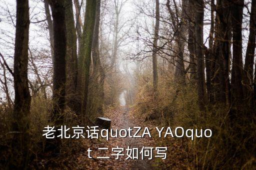 老北京話quotZA YAOquot 二字如何寫