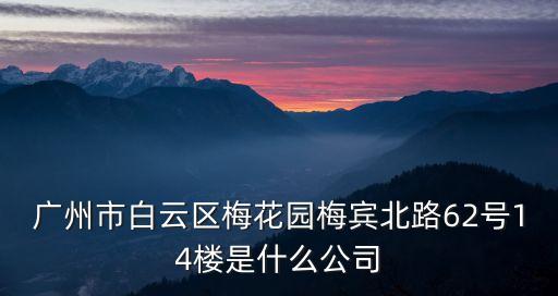 廣州市白云區梅花園梅賓北路62號14樓是什么公司