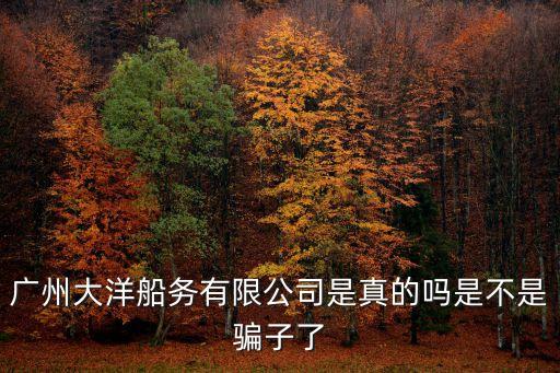 廣州大洋船務有限公司是真的嗎是不是騙子了