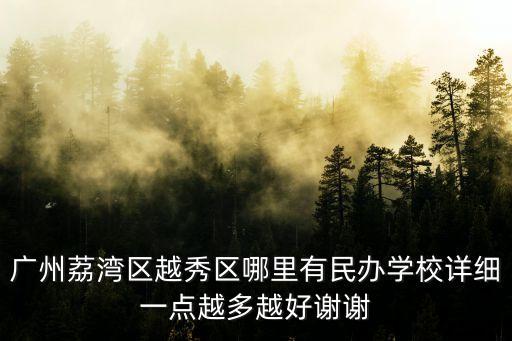 廣州荔灣區越秀區哪里有民辦學校詳細一點越多越好謝謝