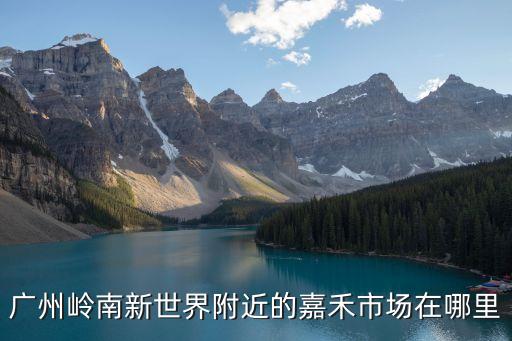 廣州嶺南新世界附近的嘉禾市場在哪里