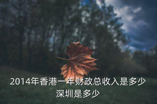 2014年香港一年財政總收入是多少深圳是多少