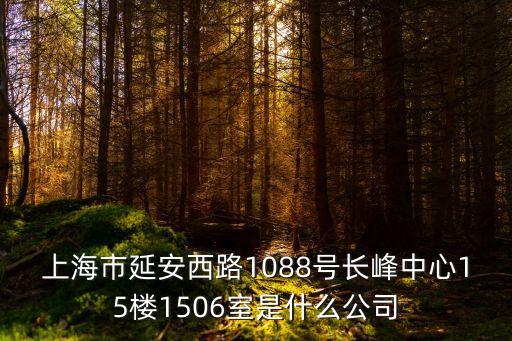 上海市延安西路1088號長峰中心15樓1506室是什么公司