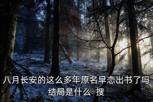 八月長(zhǎng)安這么多年，八月長(zhǎng)安的這么多年 連載完了嗎