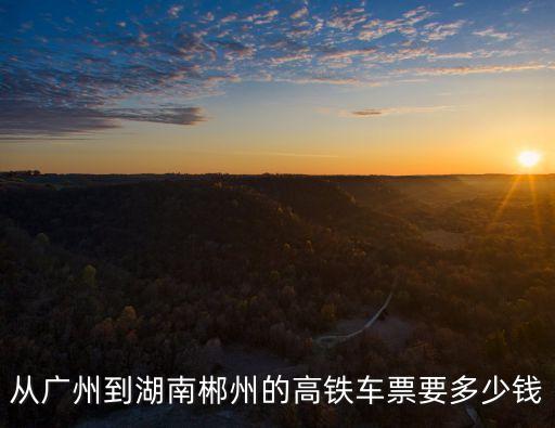 廣州南到郴州的高鐵票多少錢，從廣州到湖南郴州的高鐵車票要多少錢