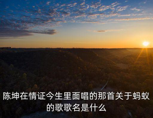 陳坤在情證今生里面唱的那首關于螞蟻的歌歌名是什么