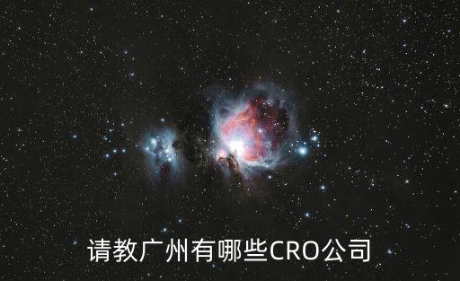 請教廣州有哪些CRO公司