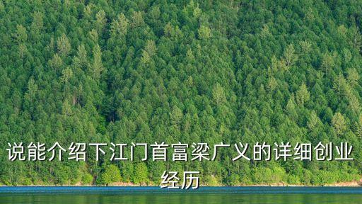 說能介紹下江門首富梁廣義的詳細創業經歷