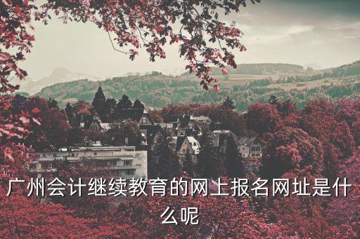 廣州會(huì)計(jì)教育考試報(bào)名網(wǎng)，廣州會(huì)計(jì)繼續(xù)教育的網(wǎng)上報(bào)名網(wǎng)址是什么呢