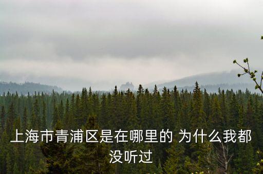 上海市青浦區(qū)是在哪里的 為什么我都沒聽過