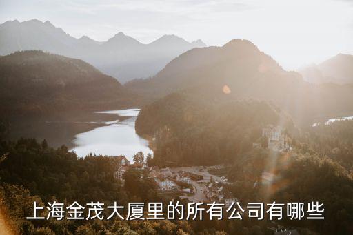 上海金茂大廈里的所有公司有哪些