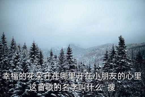 幸福的花朵開在哪里開在小朋友的心里這首歌的名字叫什么  搜