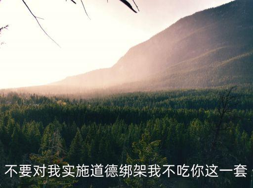 拒絕道德綁架，不要對我實施道德綁架我不吃你這一套