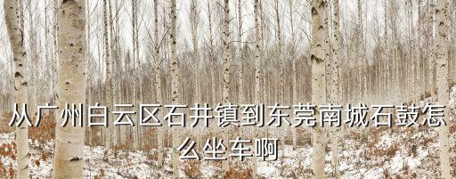 從廣州白云區石井鎮到東莞南城石鼓怎么坐車啊