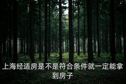 上海經適房是不是符合條件就一定能拿到房子
