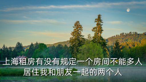 上海市綜治條例，上海租房有沒有規定一個房間不能多人居住我和朋友一起的兩個人