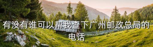 有沒有誰可以幫我查下廣州郵政總局的電話