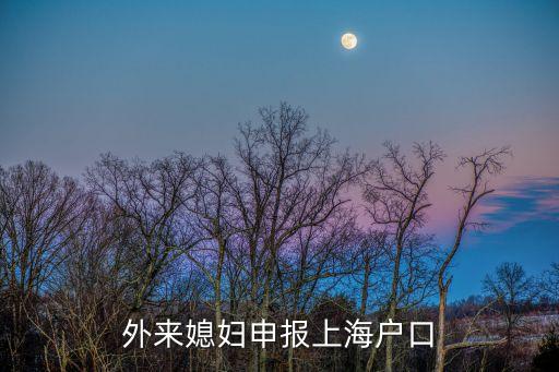 上海市外來媳婦戶口辦理，外來媳婦申報上海戶口