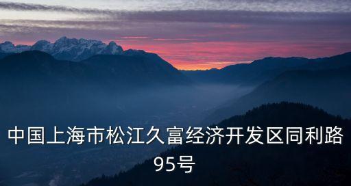 中國上海市松江久富經濟開發區同利路95號