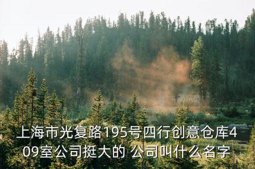 上海市宇優食品有限公司，上海市光復路195號四行創意倉庫409室公司挺大的 公司叫什么名字