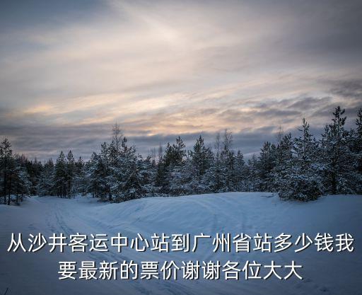 從沙井客運中心站到廣州省站多少錢我要最新的票價謝謝各位大大