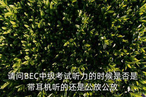 請問BEC中級考試聽力的時候是否是帶耳機聽的還是公放公放