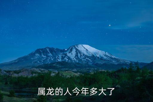 屬龍的人今年多大了