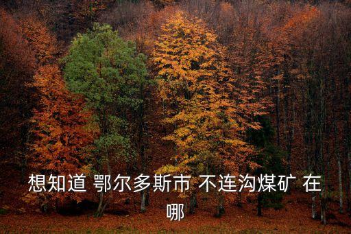 想知道 鄂爾多斯市 不連溝煤礦 在哪