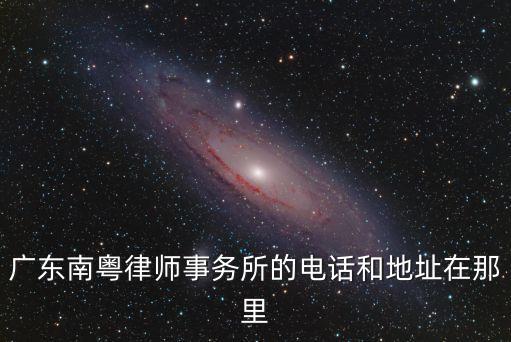 廣東南粵律師事務所的電話和地址在那里