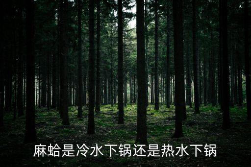 麻蛤，麻蛤是冷水下鍋還是熱水下鍋