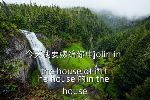 今天我要嫁給你中jolin in the house dt in the house 的in the house