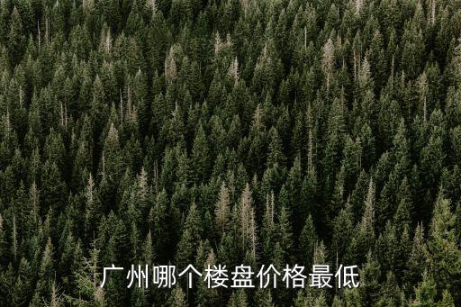 廣州哪個樓盤價格最低