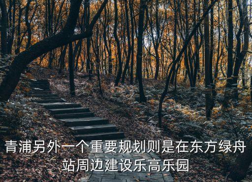 青浦另外一個重要規劃則是在東方綠舟站周邊建設樂高樂園