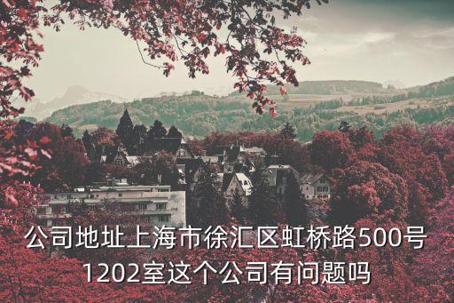 上海市東大樓設備公司，公司地址上海市徐匯區虹橋路500號1202室這個公司有問題嗎