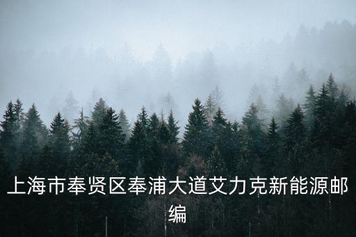 上海市奉賢區(qū)奉浦大道1599號(hào)郵編，上海市奉賢區(qū)的 郵政編碼是多少