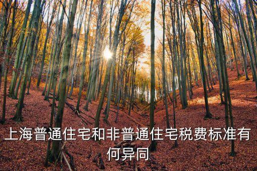 上海普通住宅和非普通住宅稅費標(biāo)準(zhǔn)有何異同