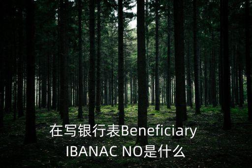 上海市招商銀行iban是什么，在寫銀行表Beneficiary IBANAC NO是什么