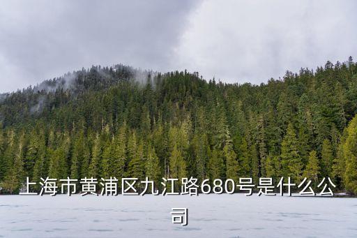 上海市黃浦區九江路680號是什么公司