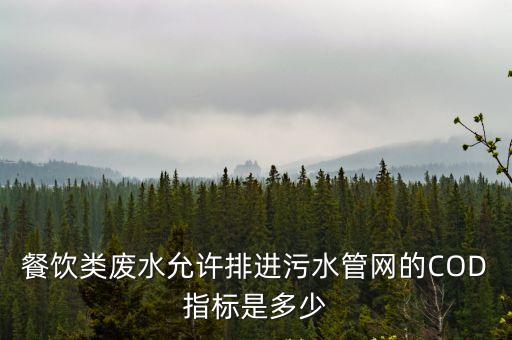 上海市餐飲業污水排放標準，餐飲類廢水允許排進污水管網的COD指標是多少