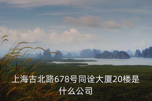 上海古北路678號同詮大廈20樓是什么公司