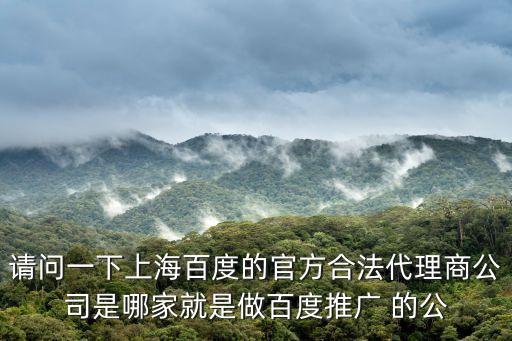 請問一下上海百度的官方合法代理商公司是哪家就是做百度推廣 的公