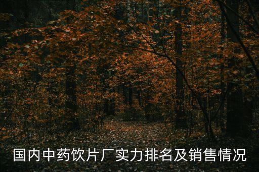 國內中藥飲片廠實力排名及銷售情況