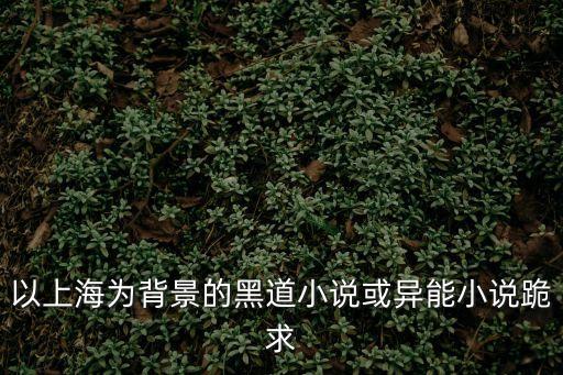 以上海為背景的黑道小說或異能小說跪求