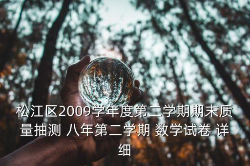 上海市松江區八年級期末考試數學試卷，松江區2009學年度第二學期期末質量抽測 八年第二學期 數學試卷 詳細