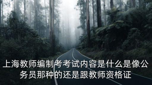 上海市教師進編考試內容，上海教師編制考考試內容是什么是像公務員那種的還是跟教師資格證
