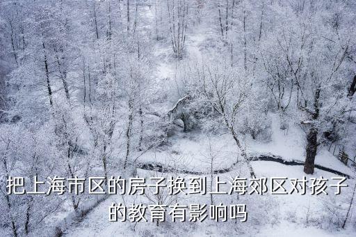 上海市區房子和郊區房子成長性更好，把上海市區的房子換到上海郊區對孩子的教育有影響嗎