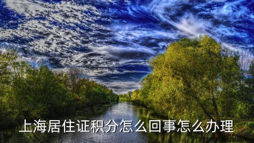 上海市積分怎么 處理，上海居住證積分怎么回事怎么辦理