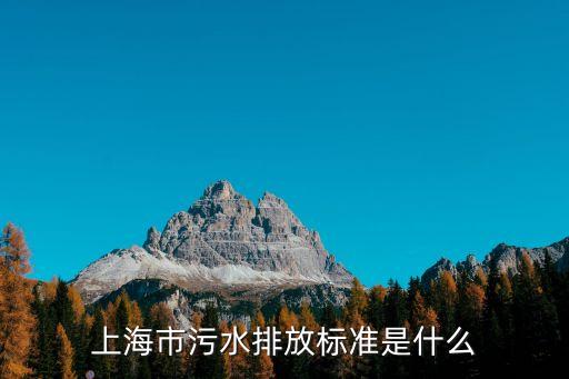 上海市工業廢水排放標準，上海市污水排放標準是什么