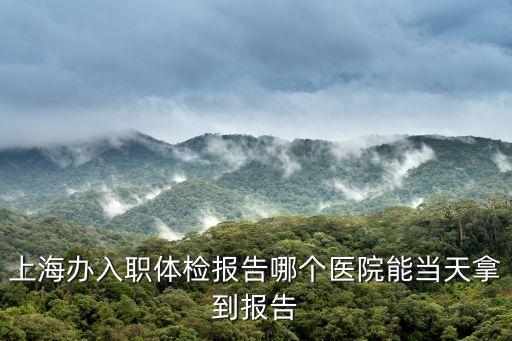 上海市二甲醫院體檢報告，上海辦入職體檢報告哪個醫院能當天拿到報告